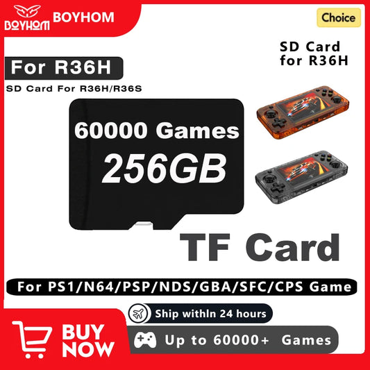 BOYHOM Preloaded Game TF SD Card for RG36H R36S R3 High Quality Memory 64GB 128GB 256GB