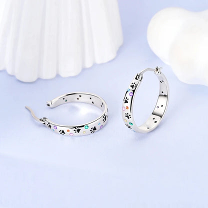 Original 925 Sterling Silver Tassel Earrings for Women Zircon Sparkling Pave Hoop Studs Anniversary Jewelry Gift
