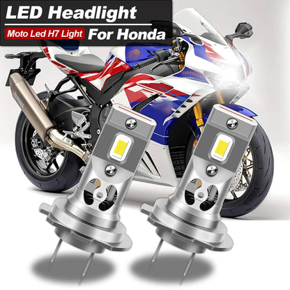 Ultra-Bright 60W White CSP LED H7 Motorcycle Headlight Bulbs for Honda CBR Models 2003-2017