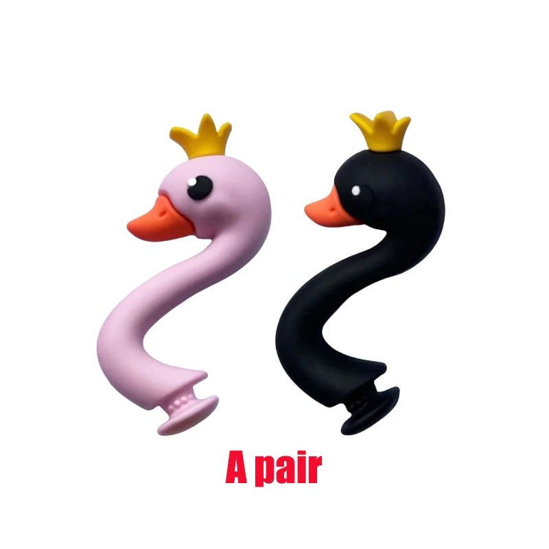 Whimsical 3D Swan Shoe Charms PVC Accessories for Customizing Shoes and Bags