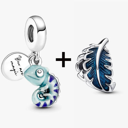 Chameleon and Turtle Pendant Beads for Charm Bracelets Jewelry Gift BD15