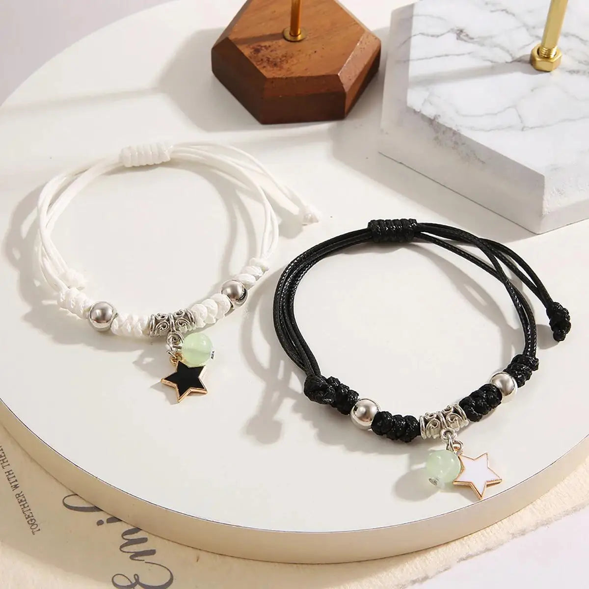 Luminous Star Couple Bracelets Matching Jewelry for Friends and Lovers Cat