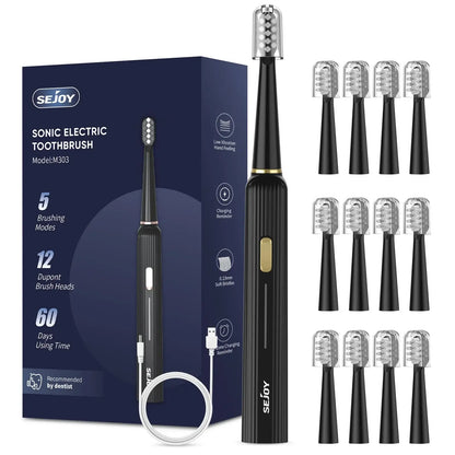 Sejoy Sonic Electric Toothbrush for Adults Rechargeable 5 Modes JM Black United States