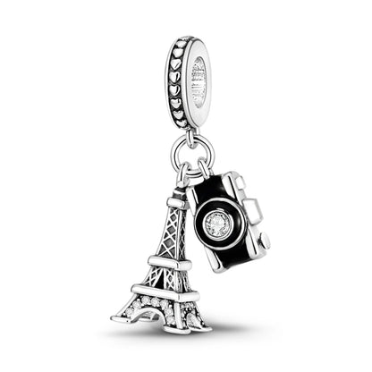 Silver Plated Travel Sunflower Lucky Charms Dangle Pendant Fit Original Pandora Bracelet DIY KTC067