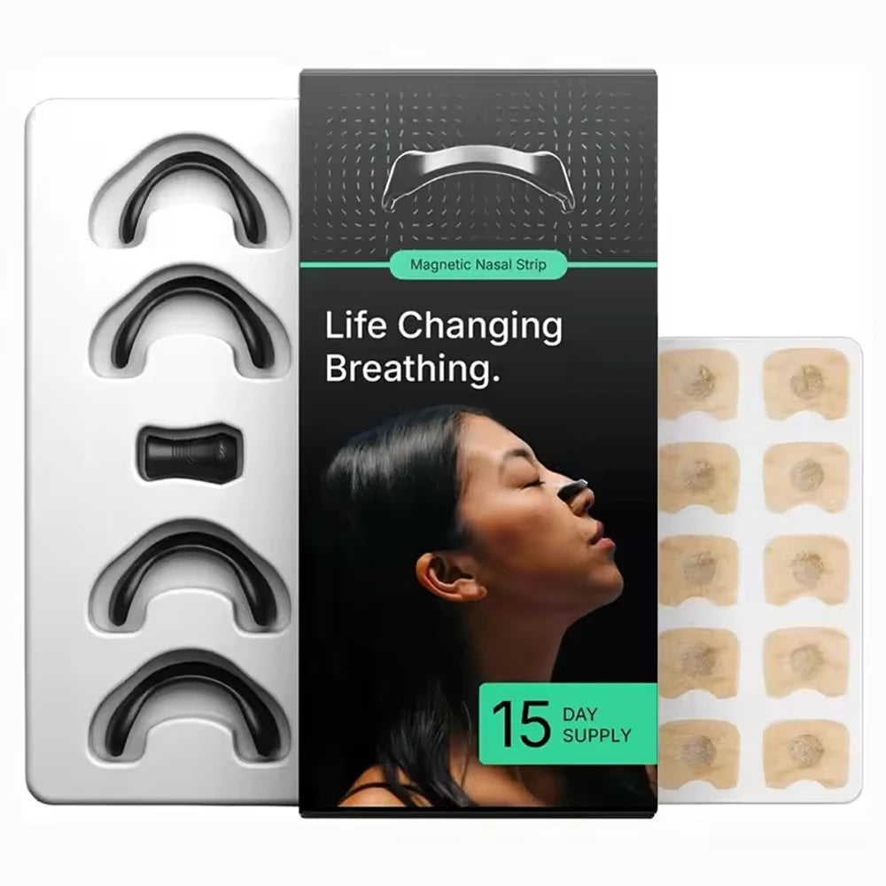 Skin Safe Magnetic Nasal Dilator Strips Kit for Enhanced Breathing Snore Reduction and Oxygen Boost