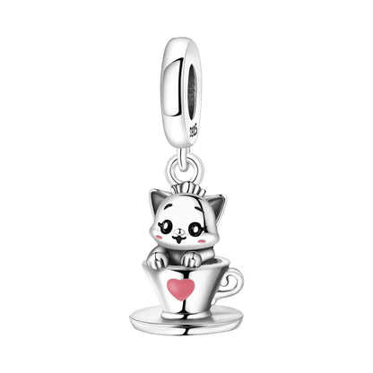 925 Sterling Silver Cute Pet Animal Pendant Charm Gift