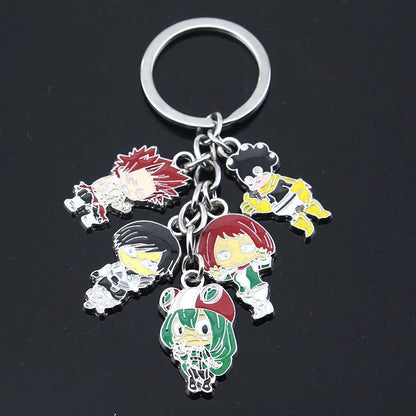 My Hero Academia Character Alloy Keychain Set Midoriya Bakugo Todoroki