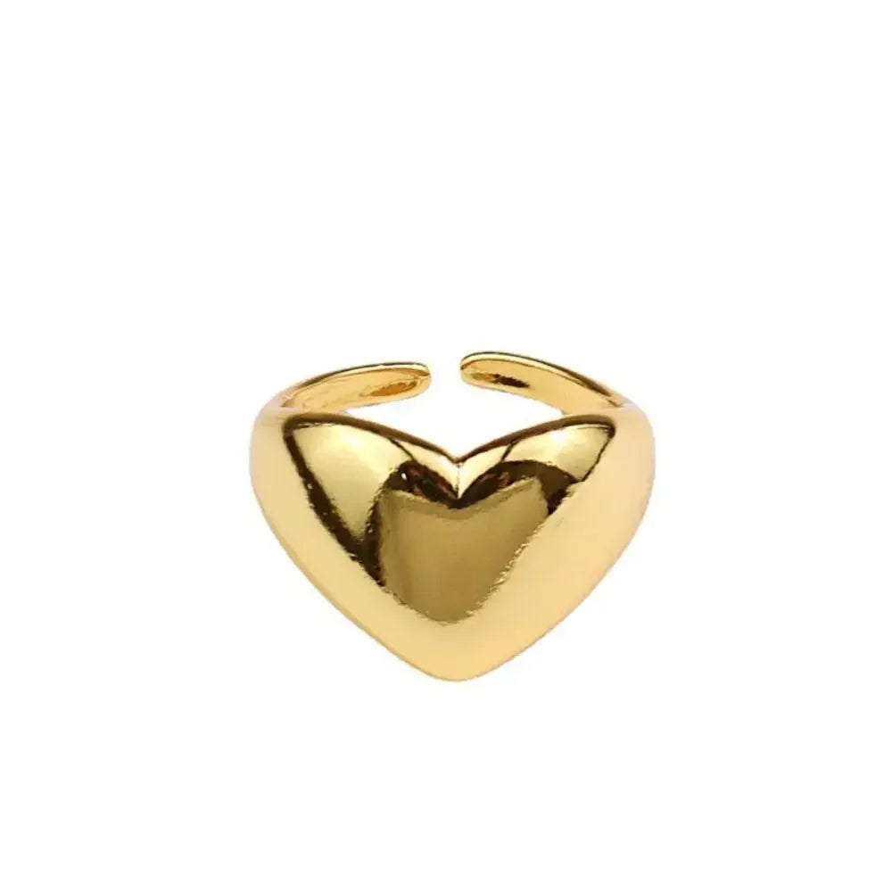 Simple Heart Ring for Men and Women - Trendy Metal Jewelry Gift R1792-2