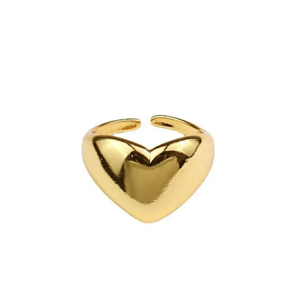 Simple Heart Ring for Men and Women - Trendy Metal Jewelry Gift R1792-2