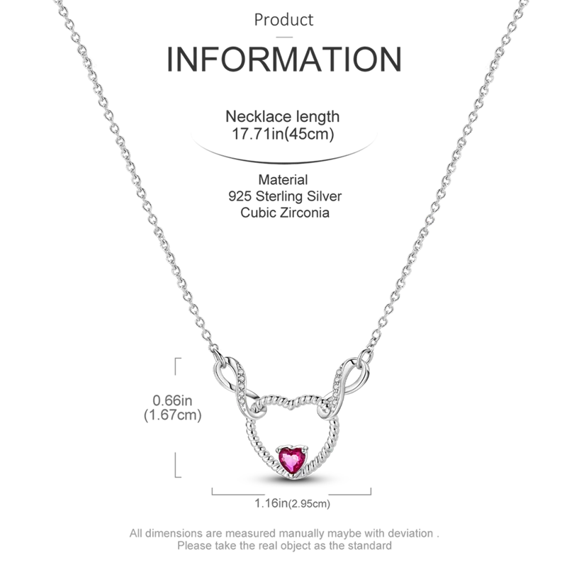 925 Sterling Silver Firefly Heart Zircon Pendant Necklace for Women Anniversary Birthday Gifts KTN034