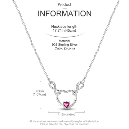 925 Sterling Silver Firefly Heart Zircon Pendant Necklace for Women Anniversary Birthday Gifts KTN034