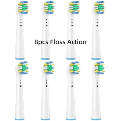 Toothbrush Replacement Heads Refill for Oral B Electric Toothbrush Pro1000 Pro 3000 Pro5000 Pro7000 Vitality Floss Action - 16 Pack 8 Floss Action
