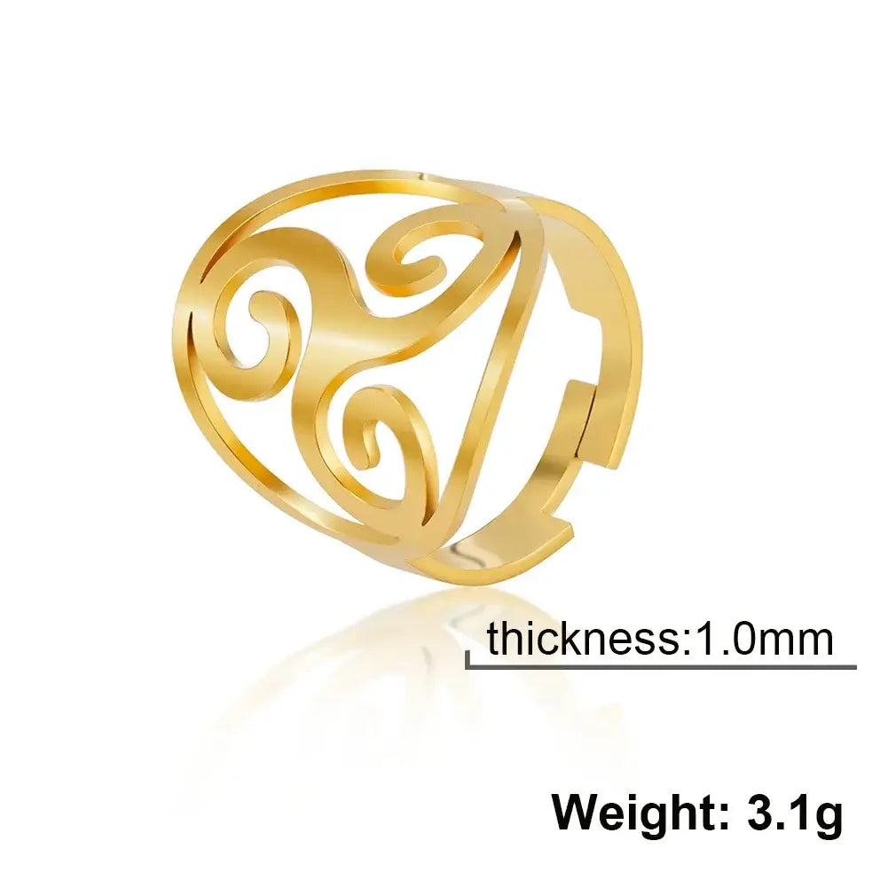 Skyrim Celtic Triple Spiral Triskelion Ring for Couples