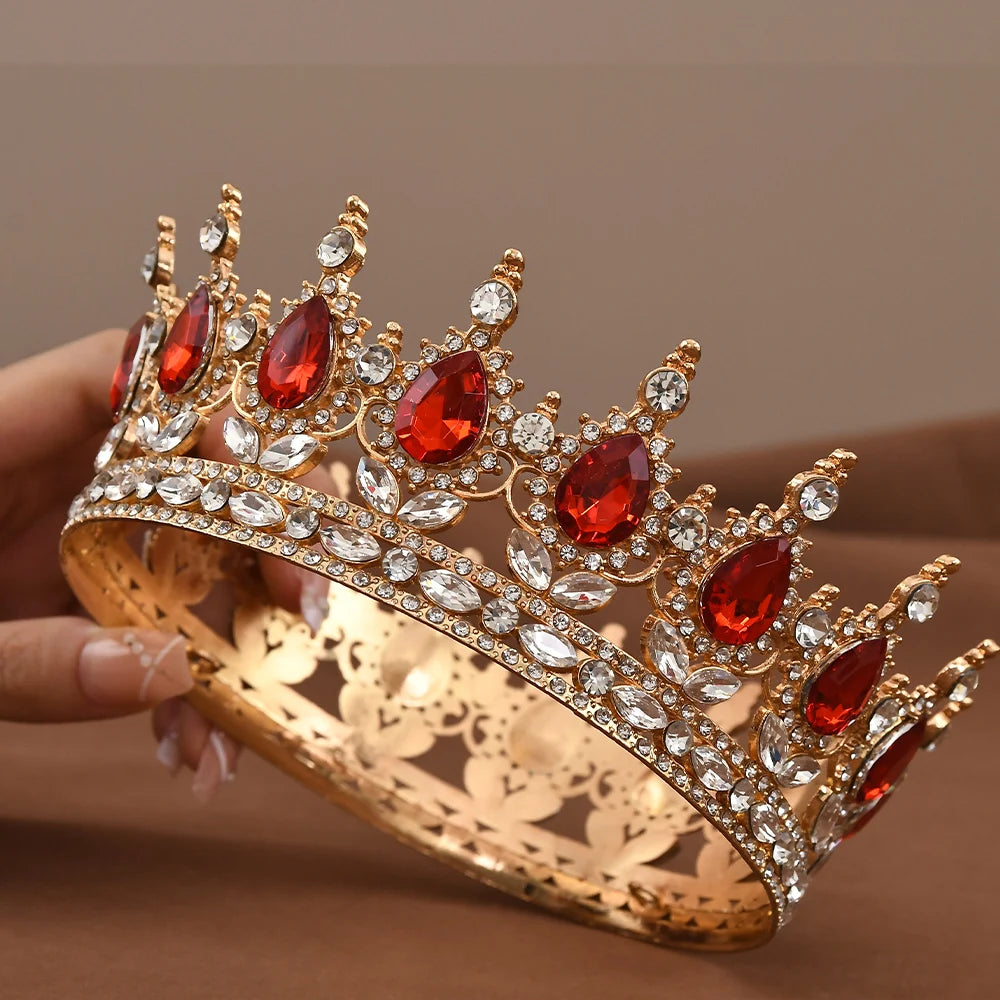 Baroque Crystal Princess Tiara Rhinestone Bridal Wedding Headdress