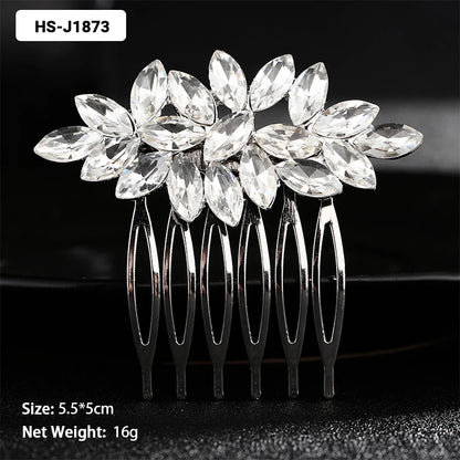 Efily Classic Silver Wedding Hair Combs - Crystal Rhinestone Bridal Accessories HS-J1873 Hair Combs