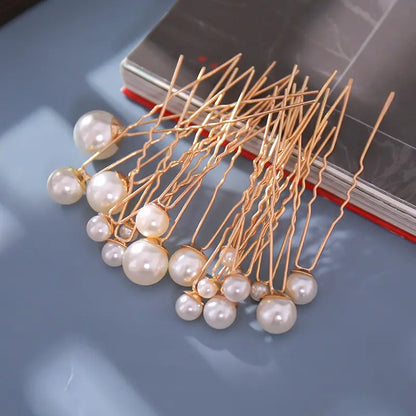 Elegant Gold Pearl Hairpin Set for Hanfu Costume Styling - 18 Piece Silver Gold-Plated Collection