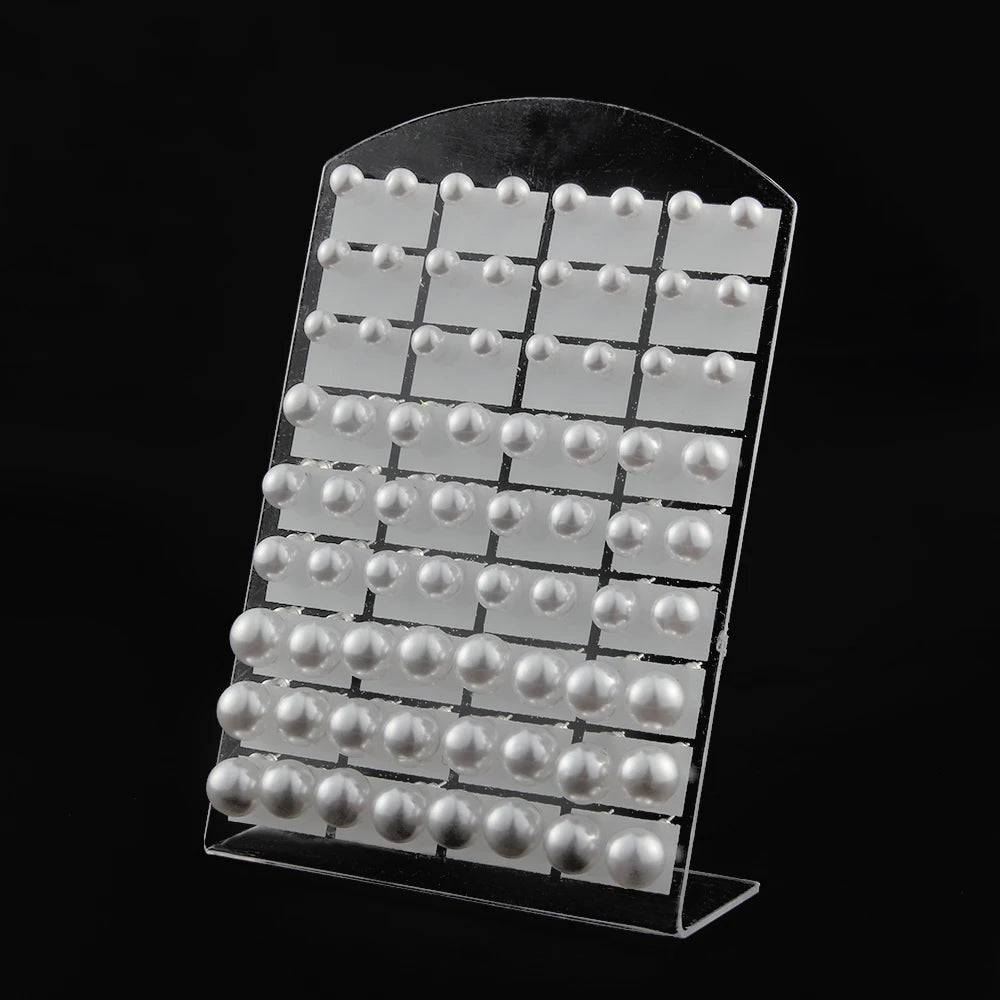 36 Pairs Set White Round Imitation Pearl Stud Earrings with Stainless Steel Backs in 6 8 10mm Beads for Women
