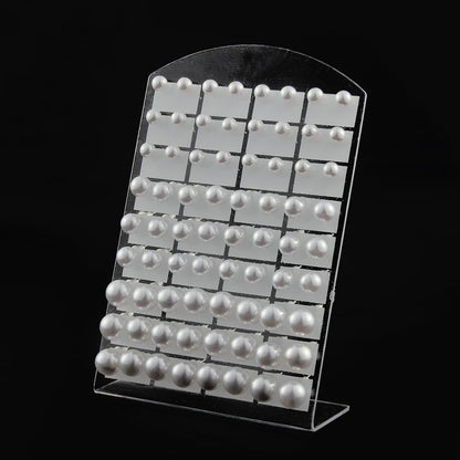 36 Pairs Set White Round Imitation Pearl Stud Earrings with Stainless Steel Backs in 6 8 10mm Beads for Women