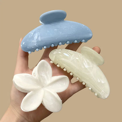 Korean Hawaiian Floral Hair Claw Clips for Women - Trendy Beach Hair Accessories