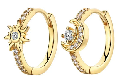 925 Sterling Silver Gold Hoop Earrings Halloween Pumpkin Skull Christmas Tree Zircon Studs for Women DIY Jewelry