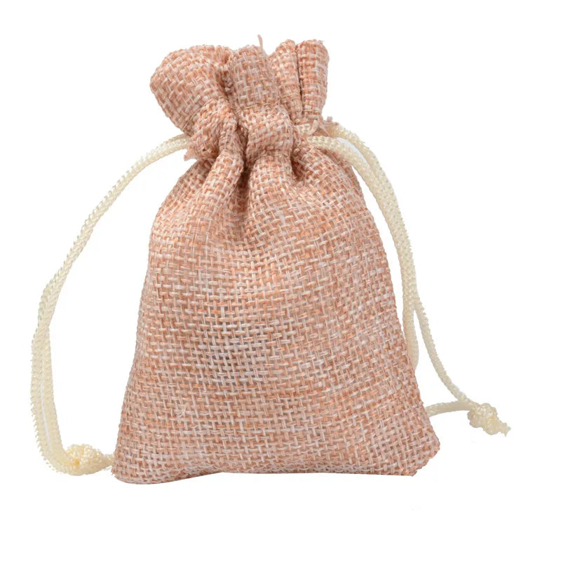 Colorful Cotton Jute Gift Pouches Set of 50 - Customizable Storage Bags for Jewelry and Accessories
