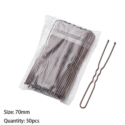 Elegant Bridal U-Shape Hair Pins Set - 50pcs Decorative Clips for Women and Girls