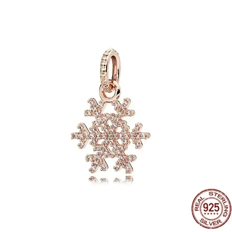 925 Silver Rose Gold Family Tree Heart Beads Charm for Women DIY Necklace Bracelet Jewelry Gift
