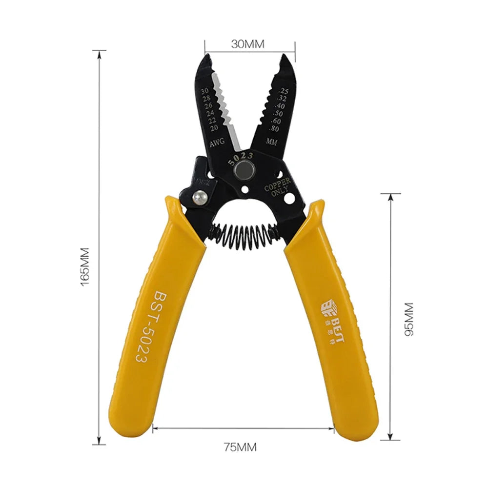 BST-5023 Precision Wire Stripper - User-Friendly Tool for 20-30 AWG Copper Cables