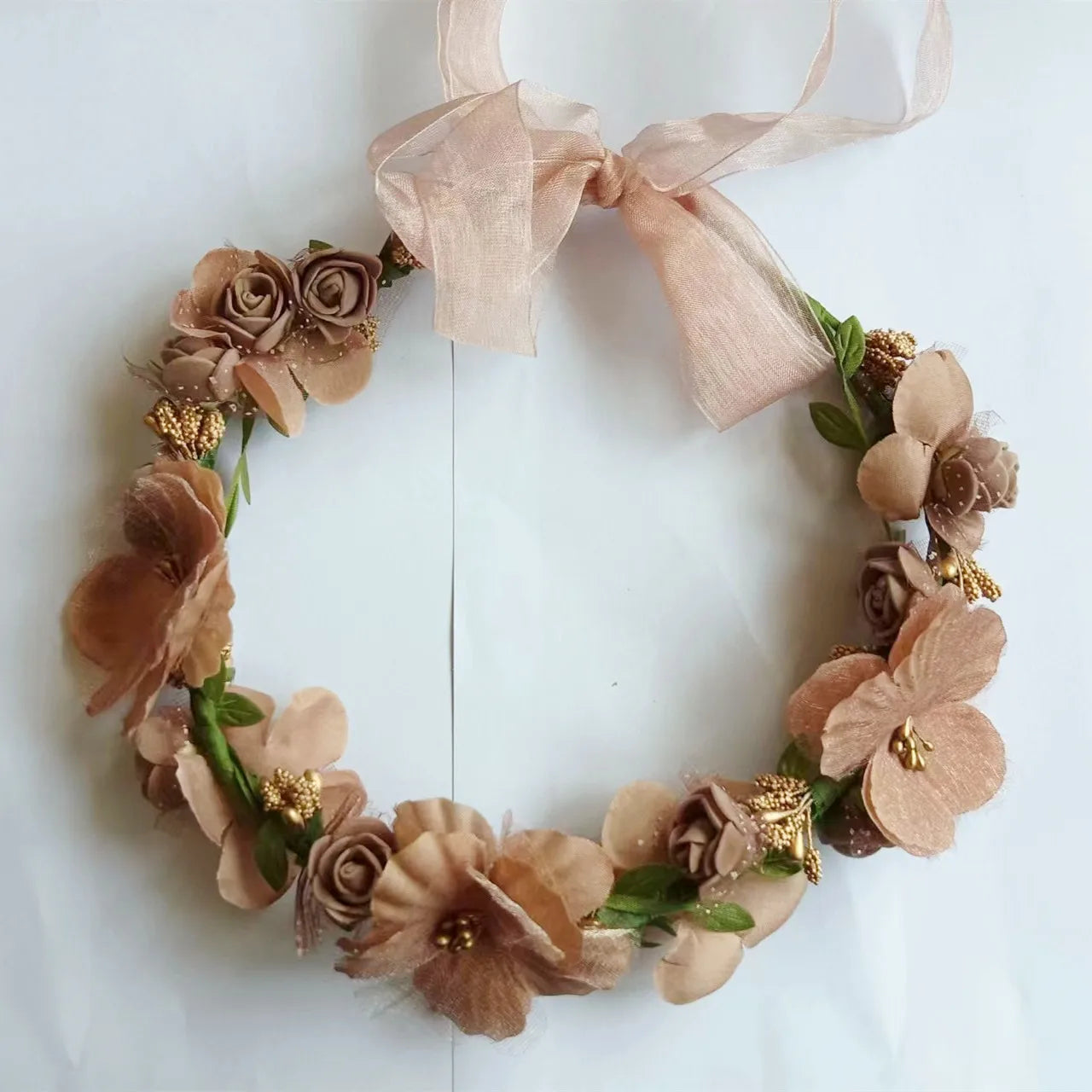 Elegant Bohemian Pearl Floral Headband for Romantic Beach Weddings
