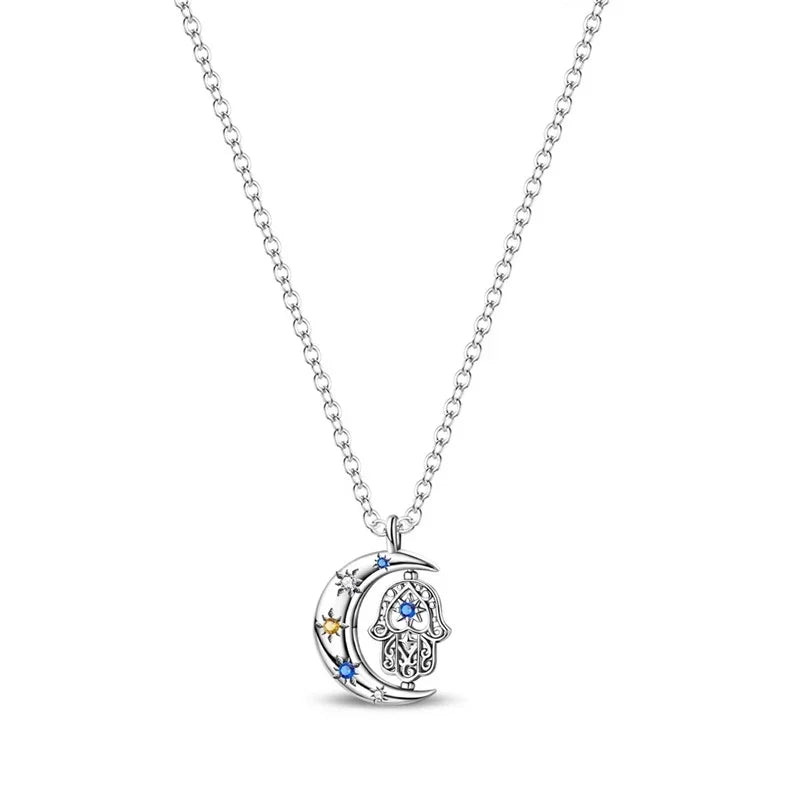 Original 925 Sterling Silver Heart Skull Necklace Ring and Cross Bracelet Set with Zircon Accents for Halloween and Valentine Gifts