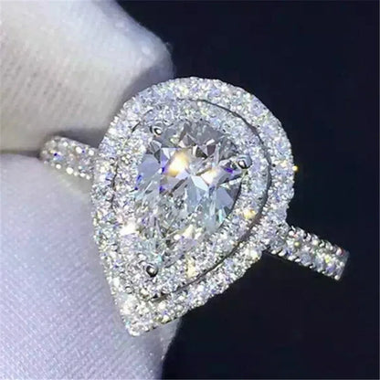 Promise Marquise Cut 3ct Simulated Diamond Engagement Ring in 925 Sterling Silver for Women Elegant Wedding Jewelry