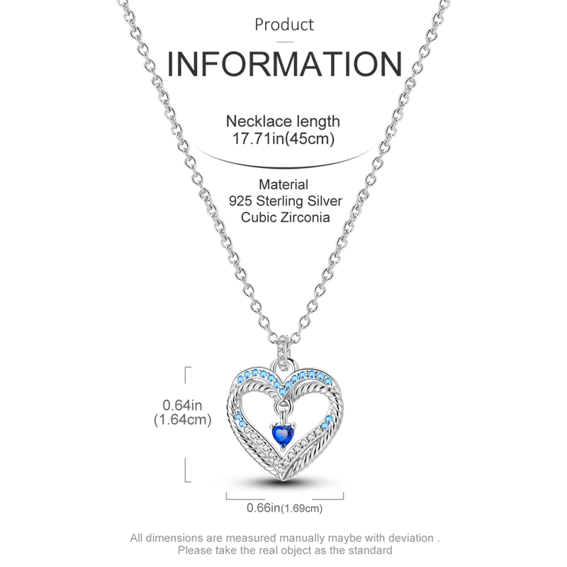 925 Sterling Silver Firefly Heart Zircon Pendant Necklace for Women Anniversary Birthday Gifts KTN037