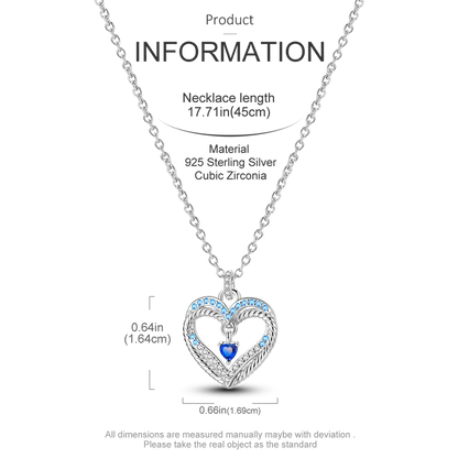 925 Sterling Silver Firefly Heart Zircon Pendant Necklace for Women Anniversary Birthday Gifts KTN037