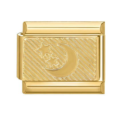 Golden Charm Italian Links for DIY Stainless Steel Bracelet Making