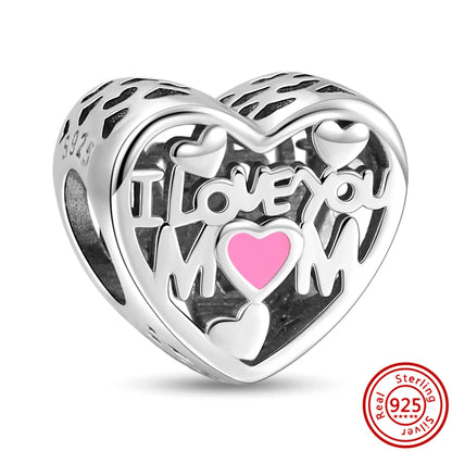 Silver Animal Hearts Infinity Crown Bead Charms Bracelet for Women 925 Sterling Silver Jewelry Y255
