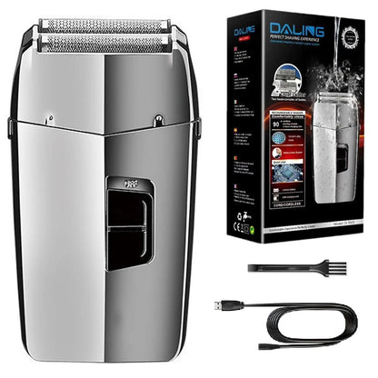 Washable Powerful Electric Shaver For Men With Stainless Steel Blades Wet And Dry Shaving Machine Rechargeable Bald Head And Beard Care