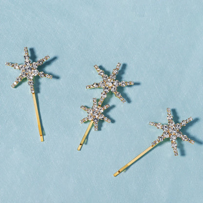 Elegant Bridal Rhinestone Hairpins For Women With Cubic Zirconia Gems