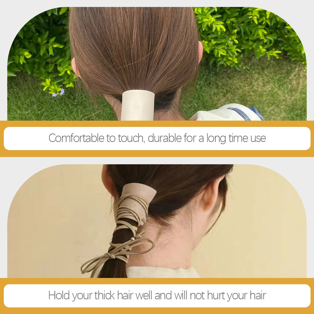 Leather Scrunchie Ponytail Holders Durable Comfortable
