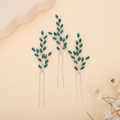 Elegant Rhinestone Bridal Hairpins with 7 Colors Flower Design for Weddings and Parties