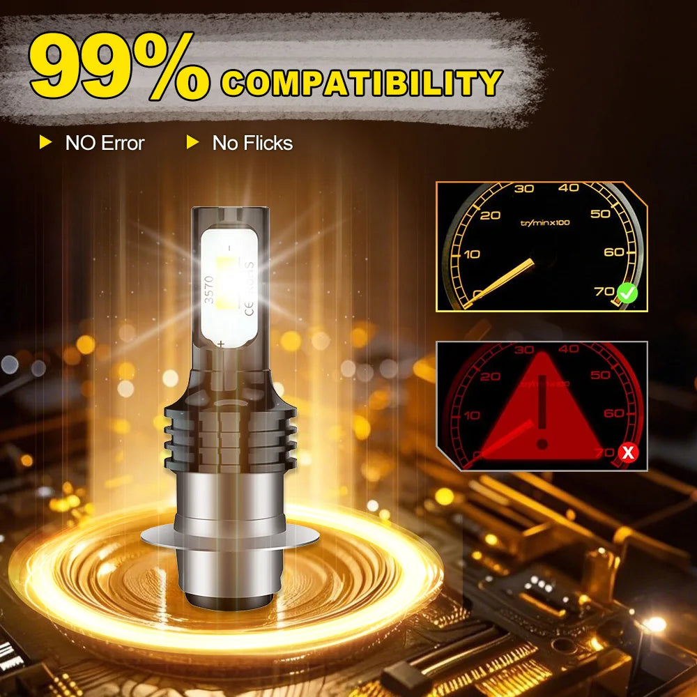 Yamaha-Compatible 6000K LED Fog Bulb Set for YFZ450R Rhino 700 Raptor YFM660