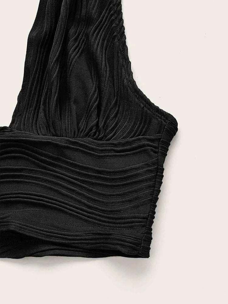 Backless Crop Halter Top Women Y2K Summer 2024 Streetwear