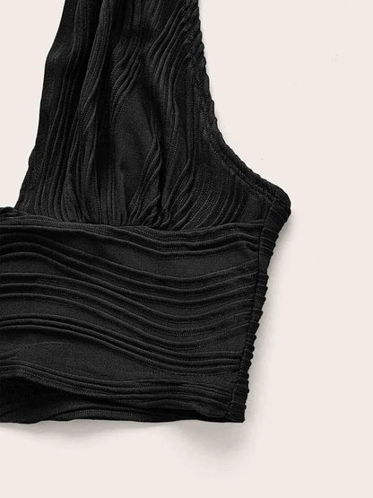 Backless Crop Halter Top Women Y2K Summer 2024 Streetwear