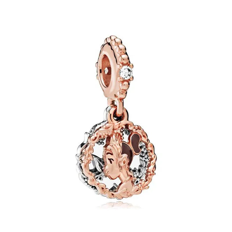 925 Sterling Silver Luggage Box Beads Rabbit Cat Pendant for DIY European Charm Bracelets Exquisite Zircon Jewelry