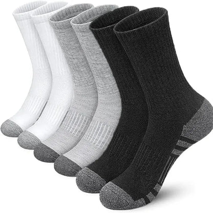 6 or 12 Pairs Men's Outdoor Gym Socks Soft Comfortable Ground-Grip Football Crew Socks Large Size