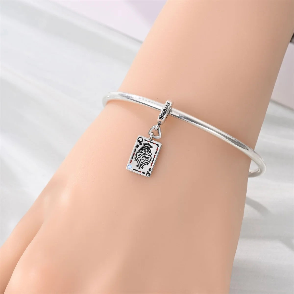 Original 925 Sterling Silver Playing Card Charms Pendant Poker Joker Hearts Spades Crown Bead Jewelry for Bracelets and Necklaces