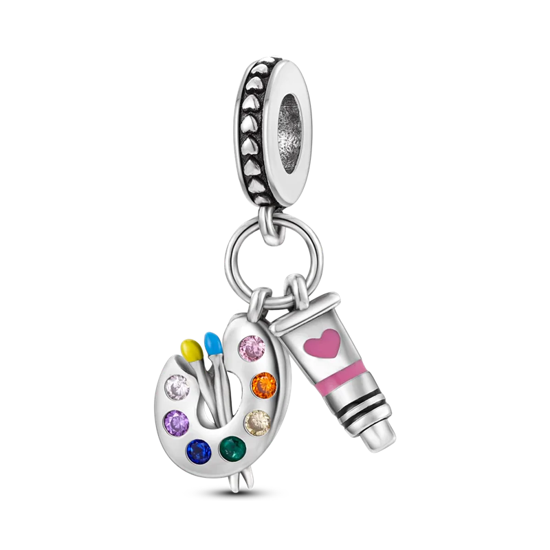 Pink Butterfly Luminous Firefly Dangle Charms 925 Sterling Silver Beads for DIY Jewelry KTC434