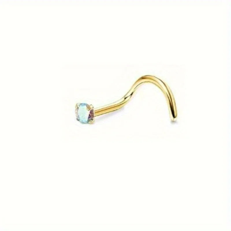 Bobisty Surgical Steel L Shaped Nose Ring Set Hypoallergenic Fashion Jewelry for Men and Women