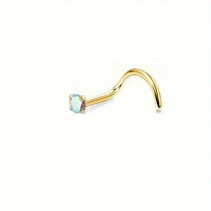 Bobisty Surgical Steel L Shaped Nose Ring Set Hypoallergenic Fashion Jewelry for Men and Women