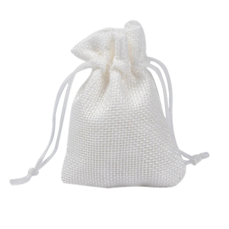 Colorful Cotton Jute Gift Pouches Set of 50 - Customizable Storage Bags for Jewelry and Accessories