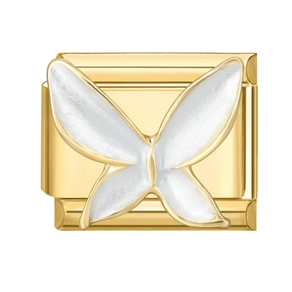 Golden 3D Bow Crown Flowers Pearl Charms for 9mm Italian Bracelet Stainless Steel DIY Jewelry